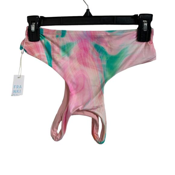 FRANKIES BIKINIS Alexis Patterned Bikini Top In Trip size Small NEW - Picture 4 of 4
